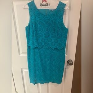 Teal sleeveless dress